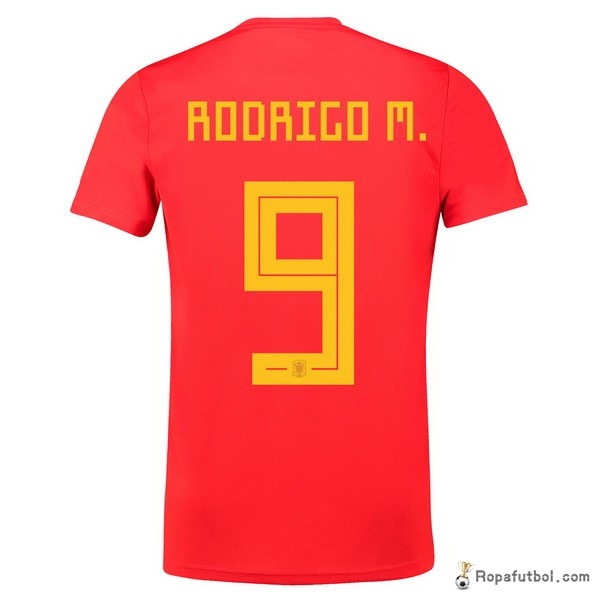 Camiseta España Replica Primera Ropa Rodrigo M. 2018 Rojo